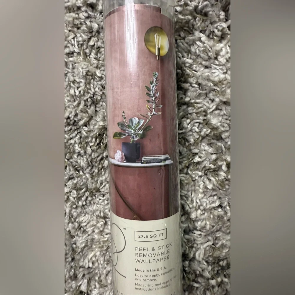 Removable Wallpaper Rose Metallic One Roll Sealed New Valspar Peel/Stick